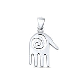 Hand & Spiral Pendant Necklace
