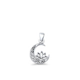 Cat & Lotus Pendant Necklace