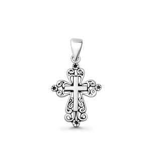  Filigree Cross Pendant Necklace