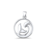  Whale Tail & Wave Pendant Necklace