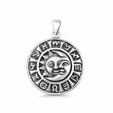  Moon, Sun & Runes Pendant Necklace