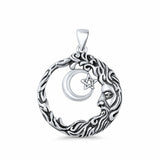  Wicca, Star & Moon Pendant Necklace