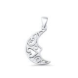  Hearts & Moon Pendant Necklace
