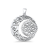  Celtic Moon Fish Pendant Necklace