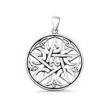  Pentagram, Moon & Triskelion Pendant Necklace