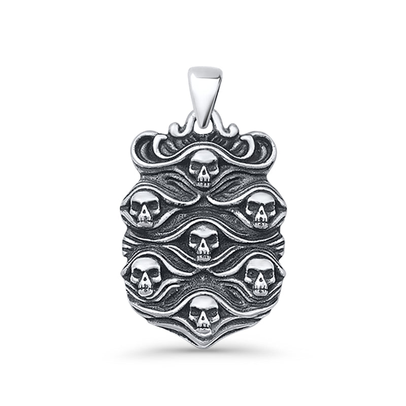  Skulls Pendant Necklace