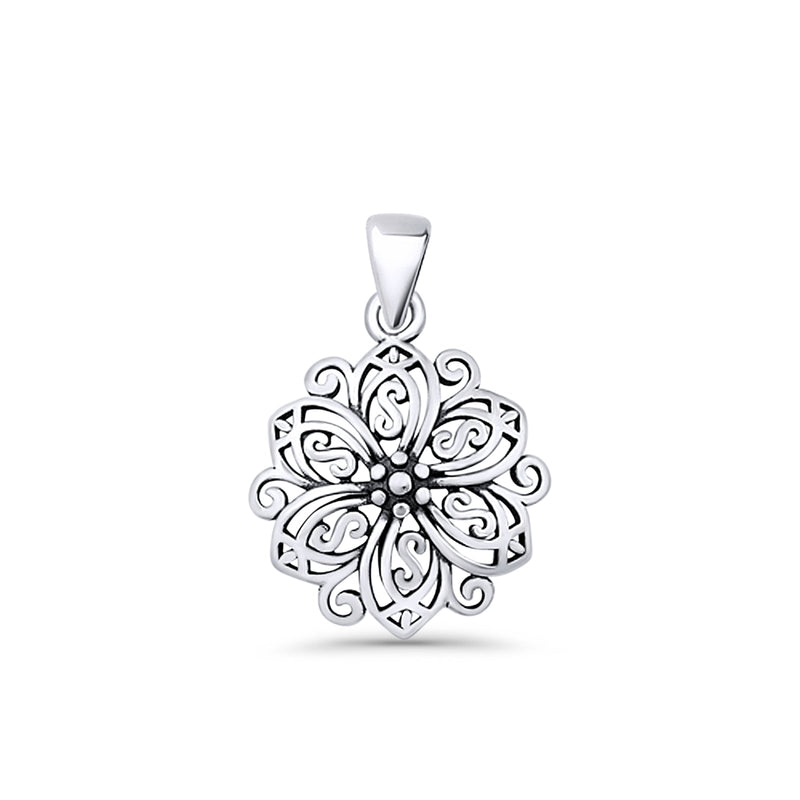  Flower Charm Pendant Necklace