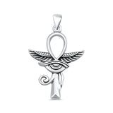  Eye of Horus, Wings & Ankh Pendant Necklace