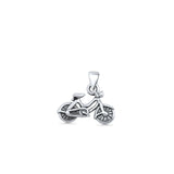 Bicycle Pendant Oxidized 925 Sterling Silver