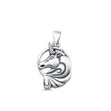 Unicorn Pendant Oxidized 925 Sterling Silver