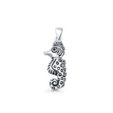 Seahorse Pendant Oxidized 925 Sterling Silver