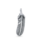 Feather Pendant Oxidized 925 Sterling Silver