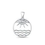  Evil Eye, Sun & Water Pendant Necklace