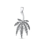 Marijuana Pendant Oxidized 925 Sterling Silver