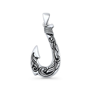 Leaf Fishhook Pendant Necklace