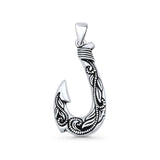 Leaf Fishhook Pendant Necklace