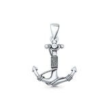 Twisted Rope Anchor Pendant Necklace