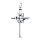 Cross & Star of David Pendant Necklace