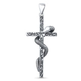 Snake & Cross Pendant Necklace