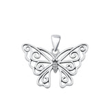 Butterfly Filigree Charm Pendant Necklace