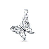 Butterfly Filigree Pendant Oxidized 925 Sterling Silver