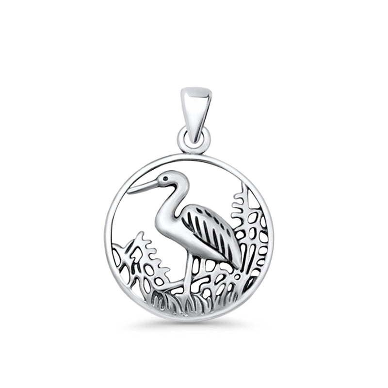 Stork Filigree Pendant Necklace