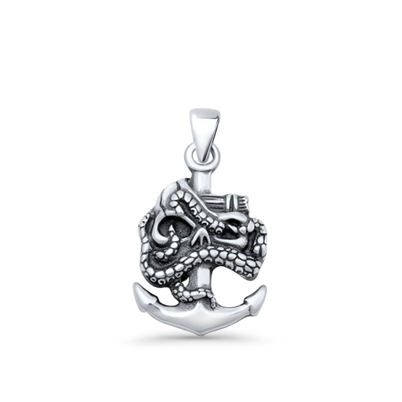 Anchor & Snake Pendant Necklace