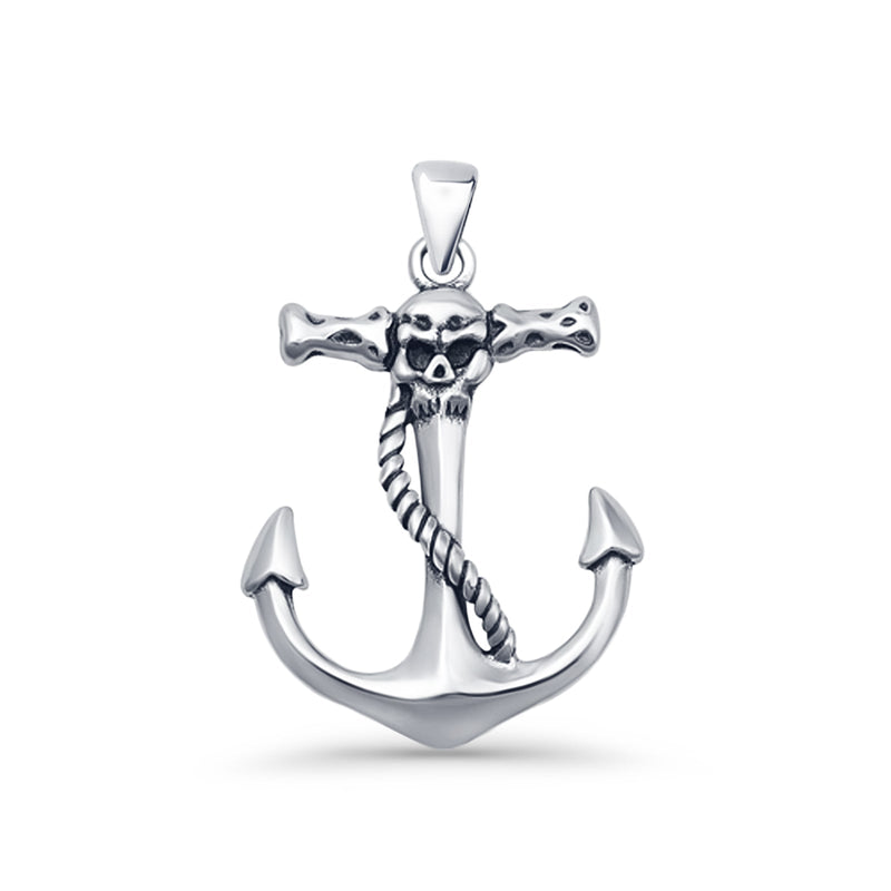 Anchor & Skull Pendant Necklace