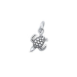 Sea Turtle Pendant Oxidized 925 Sterling Silver