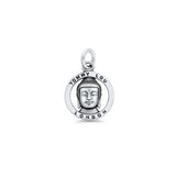Buddha Head Pendant Oxidized 925 Sterling Silver