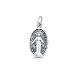  Oval Virgin Mary Pendant Necklace