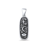  Moon Star Evil Eye Pendant Necklace