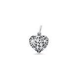  Filigree Floral Heart Pendant Necklace