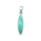 Oval Turquoise Pendant Necklace