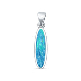 Oval Lab Opal Pendant Necklace