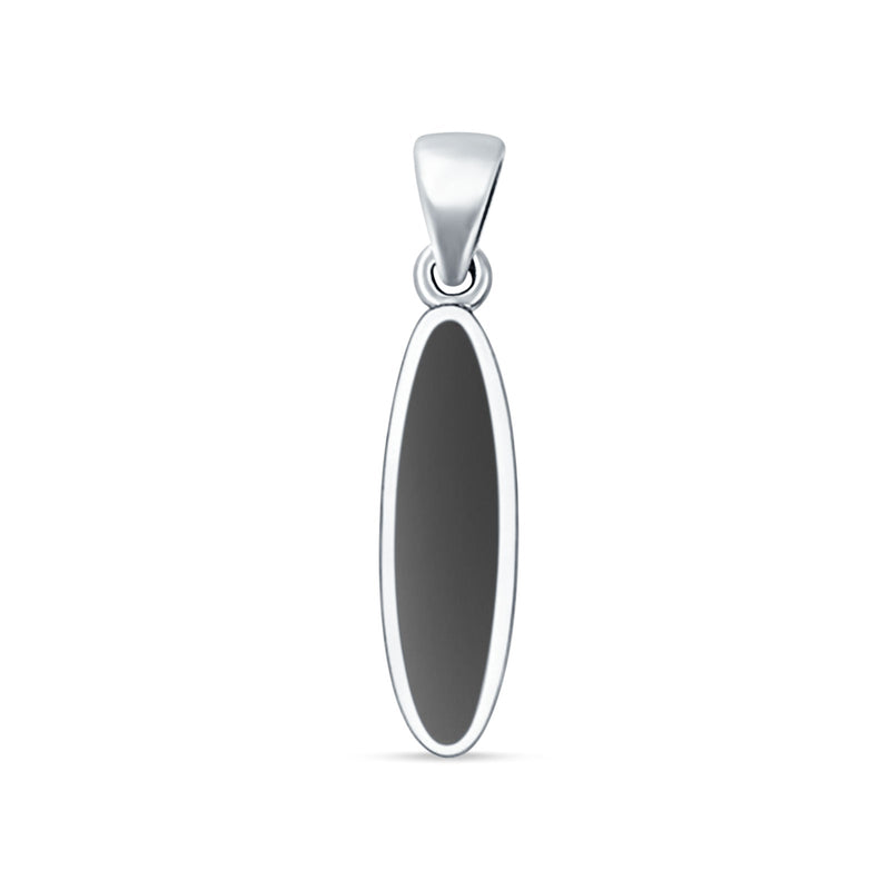 Oval Black Onyx Pendant Necklace