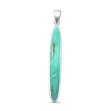 Oval Turquoise Stick Pendant Necklace