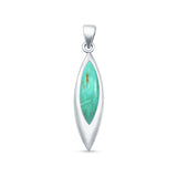 Marquise Turquoise Solitaire Pendant Necklace