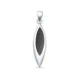 Marquise Black Onyx Solitaire Pendant Necklace