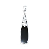 Oxidized Pear Dangle Drop Pendant 