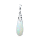 Oxidized Pear Dangle Drop Pendant 