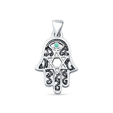  Hamsa & Star Of David Pendant 