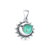 Turquoise Moon & Sun Pendant 925 Sterling Silver