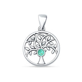 Turquoise Tree Of Life Pendant 925 Sterling Silver