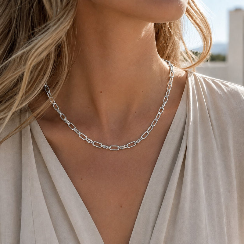 Twisted Rope Paperclip Chain Necklace
