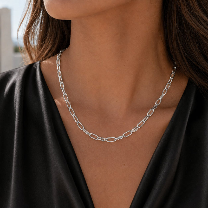 Twisted Rope Paperclip Chain Necklace