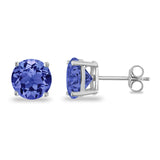 Butterfly Back 4 Prong Round Casting Cubic Zirconia Stud Earrings 925 Sterling Silver 3mm-9mm Choose Size