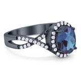 Art Deco Oval Natural Stone Twisted Ring