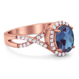 Art Deco Oval Natural Stone Twisted Ring