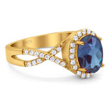 Art Deco Oval Natural Stone Twisted Ring